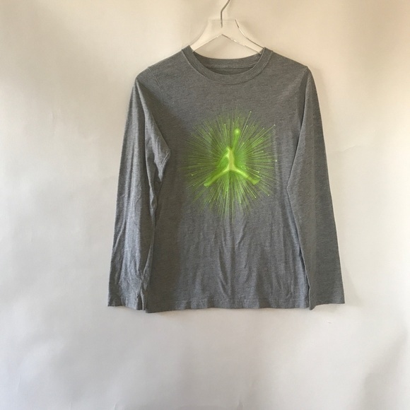 Jordan Jumpman graphic tee shirt gray/green XL - Picture 1 of 8